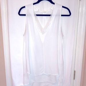 OLIVACEOUS White V-Neck Blouse